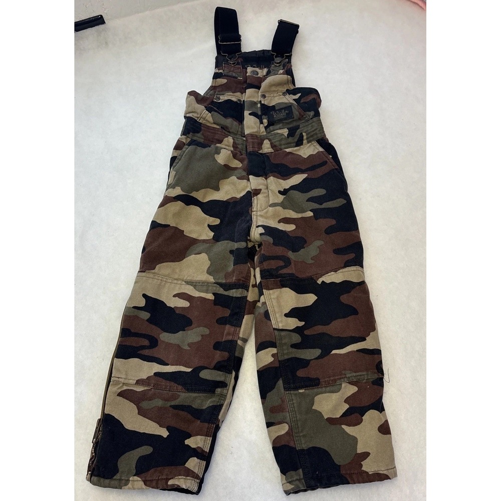 Walls Youth Small Blizzard Pruf Bib Insulated Coveralls Size 6/7 Camouflage